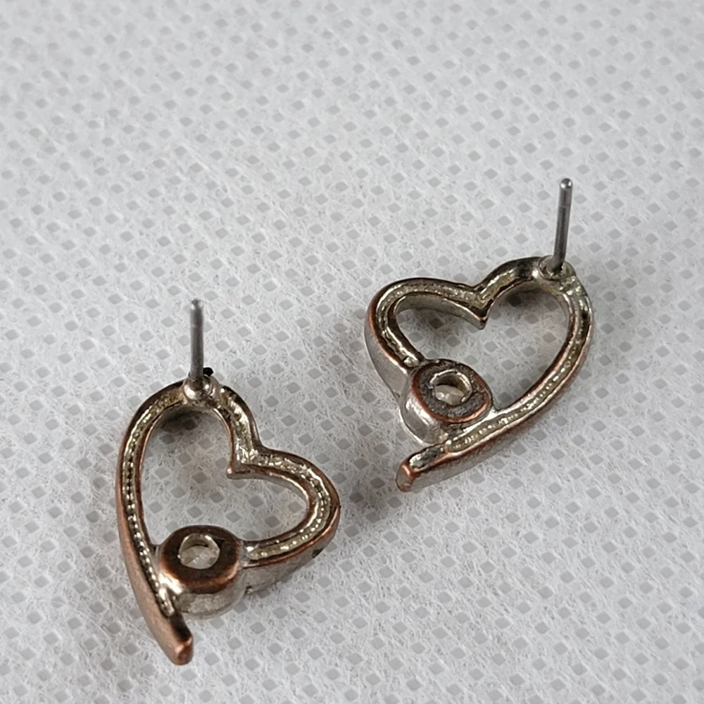 Floating Diamond Heart Earrings